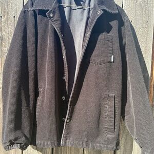 Spitfire Corduroy Skate Jacket Bighead Flame Logo Black Size Small